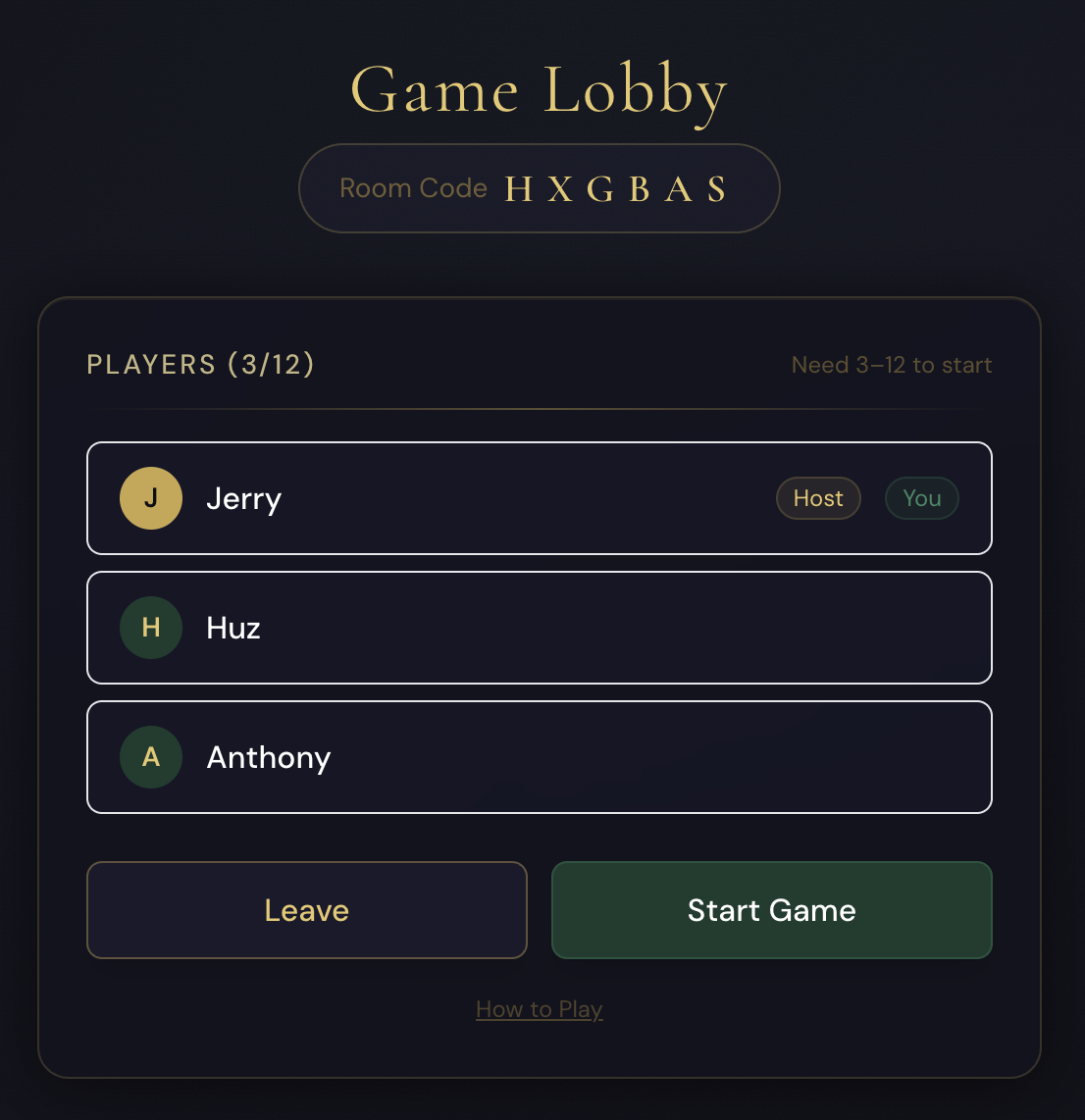 Create custom lobbies or join others